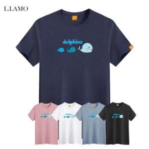 엘라모 돌핀 반팔티셔츠 남녀공용 빅사이즈 S~4XL 남자옷