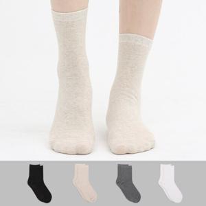 [무료배송] 여성 무지 중목 양말 10켤레 베이직 패션양말 학생 사계절 여자 국산 면