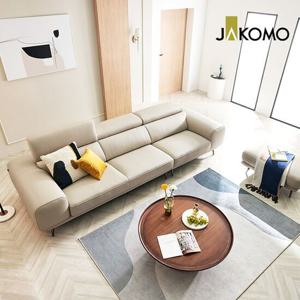 [자코모]르마스 4인 기능성 슈렁큰 천연면피 소가죽소파+스툴