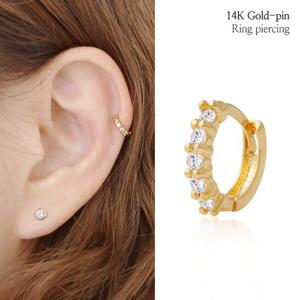 [미니아트] 샤넌 14K 금침 귀찌 피어싱 귓바퀴 링 귀걸이