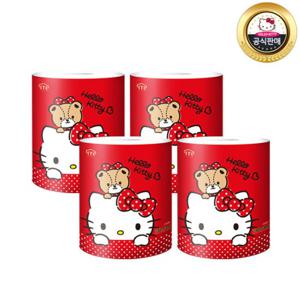 헬로키티 3겹 천연펄프 점보롤 (160M 3롤 4팩)총 12롤