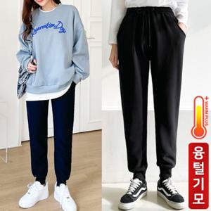 [토팩/융털기모/~2XL] 1&1 2종세트 무지 트랙 조거/트레이닝팬츠