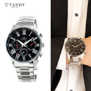 TANDY 탠디 클래식 남성용 멀티펑션 메탈시계 3713 블랙