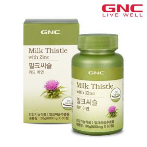 [GNC] 밀크씨슬 위드 아연 600mg 30일분(60정) x 1병