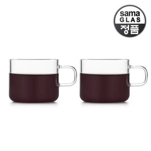 사마글라스 내열유리 찻잔 F009 180ml 2p (도톰유리)