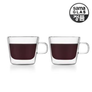 사마글라스 내열유리 찻잔 F010 180ml 2p(이중더블월)