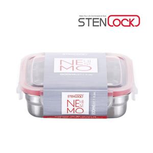 스텐락 네모 정사각 9호 800ml / 스텐 밀폐용기 찬통