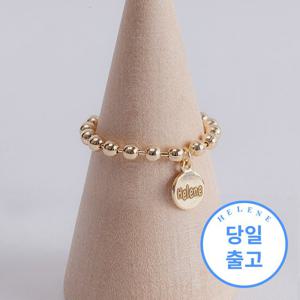 [엘렌쥬얼리]14k 이니셜 코인 볼 체인 반지-A타입