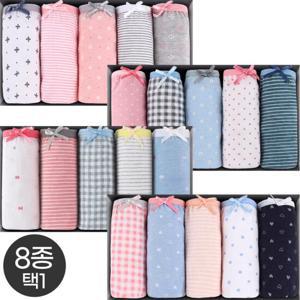 폭스 미디 / 여성팬티 5매입 여자 속옷 면 스판 삼각 팬티