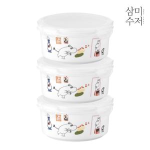 [삼미수저] 무민 더키친 원형찬통 대 820ml 3P