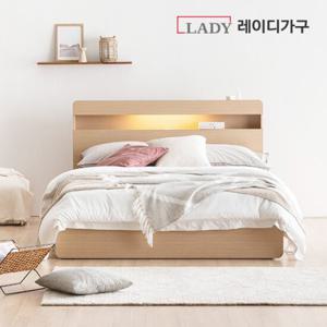 레이디가구 모노 LED 빅 3단서랍 수납 침대 Q_80T 필로우탑