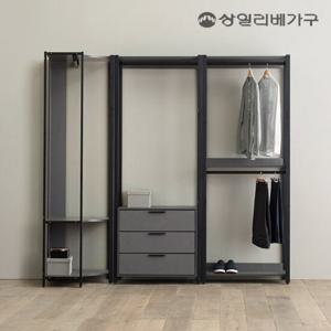 아이언 드레스룸 2200 코너 세트 행거서랍형(2단+서랍+코너)