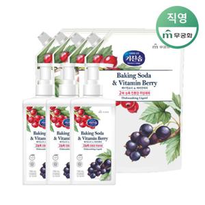 키친솝 베이킹소다&비타민베리 주방세제 750ml 3개 + 1L 4개