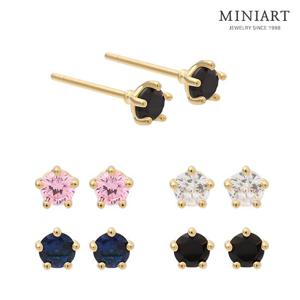 [미니아트] 14K GF 3mm 큐빅 골드필드핀 일자핀  금 침 귀걸이
