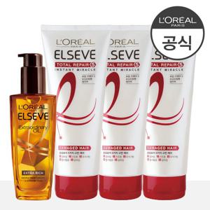 [로레알] [4종] 토탈리페어5 헤어팩 170ml 3개 + 오디네리 헤어오일 택 1