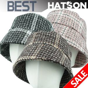 [햇츠온]HatsON 여성 벙거지 체크 버킷햇 챙 햇 모자 H1-3301 AA