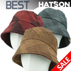 [햇츠온]HatsON 여성 벙거지 체크 버킷햇 챙 햇 모자 H1-3302 AA