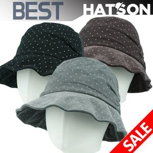 [햇츠온]HatsON 여성 벙거지 도트 버킷햇 챙 햇 모자 H1-3304 AA