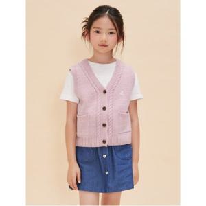 [BEANPOLE KIDS] 여아 울 오픈형 니트 베스트  핑크 (BI4851G01X