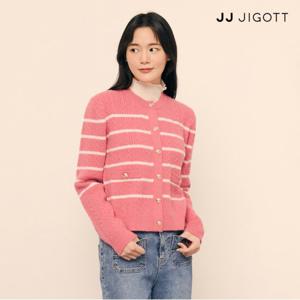 (JJ지고트) 스트라이프 케이블 배색 가디건 GPAP1CD131