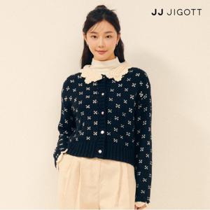 (JJ지고트) 울 배색 스캘럽 칼라 가디건 GPBP1CD281