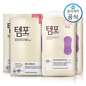 템포 유기농 순면 탐폰 32p + 팬티라이너 80p 혼합구성