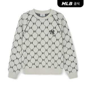 [MLB공식] 다이아 모노그램 자카드 파이핑 맨투맨 NY (D.Cream)