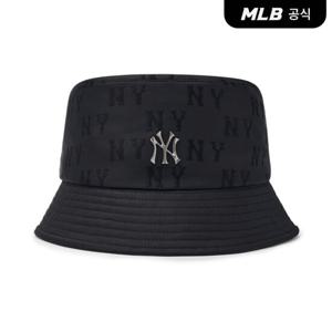 [MLB공식] 클래식 모노그램 톤톤 3D 엠보 자카드 버킷햇 NY (Black)