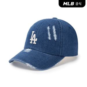 [MLB공식] 데미지 워싱 데님 언스트럭쳐 볼캡 LA (Indigo)