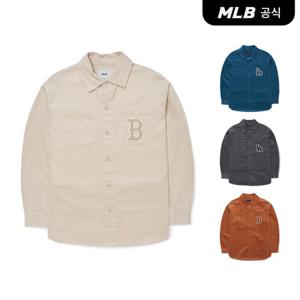 [MLB공식] 베이직 미디움로고 코듀로이 오버핏 셔츠 (4 COLOR)