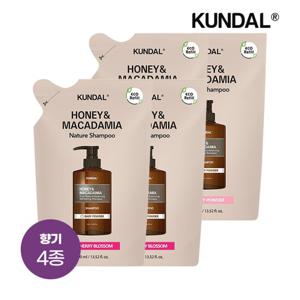 쿤달 허니 앤 마카다미아 샴푸 리필팩 400ml x4개