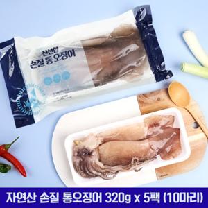 자연산 손질 통오징어 320g x 5팩 (10마리)