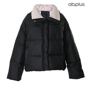 [ab.plus] 블랙 안감 배색 포인트 패딩 점퍼 (LSY1MU42A)