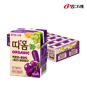 임박특가] 빙그레 따옴 유기농 주스 적포도 보라당근 120ml 48팩 (소비기한  2025.02.19)