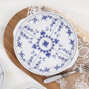 체스키포슬란 프라하블루 귀볼접시 24cm K044