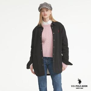 [U.S. POLO ASSN.]  블랙 코튼 플리스 셔캣 여성