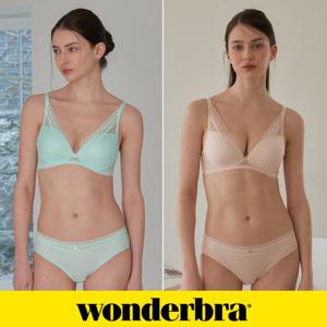 [Wonderbra] 딥브이 브라팬티 4종 라이트민트+라이트피치 WBW4M5355_T