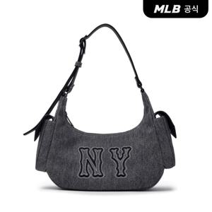 [MLB공식] [셀럽착용] 베이직 메가로고 데님 카고백 NY (Black)