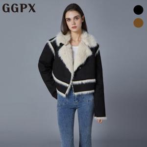 GGPX  페이크 퍼 배색 더블 카라 무스탕 자켓 (GOBJK037F)