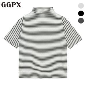 GGPX  스트라이프 피치기모 반목 반팔 티셔츠 (GOCTS011F)