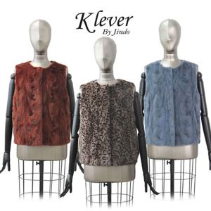 [최초 590000원] 진도 Klever 스크랩 유색밍크 숏 베스트 (K3W1MV50_)