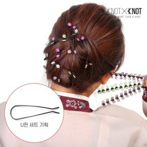 [KNOTXKNOT] 20p 잔머리 정리 플라워 큐빅 초미니 집게핀 u핀