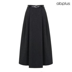 [ab.plus] A라인 핀턱 백밴딩 벨티드 스커트 (LSZ1MS31A)