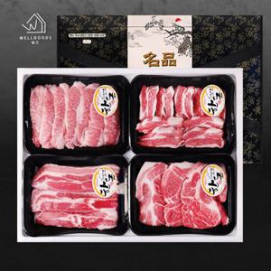 [웰굿]한돈1+ 숙성 돼지고기 선물세트 3호 1.6kg(삼겹살외3종)