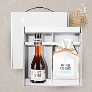 [웰굿]프리미엄 소금 혼합 선물세트 3호(토판400g참기름250ml)