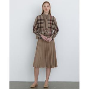 닥스 여성 24FW 인기 재입고/D-PLEATS 베이지 소프트 플리츠 레이어드 원피스(원피스+탑+스카프구성) DLDR4DP71I2