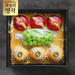 [지정일배송][과일의명작] 행복 과일혼합세트 3kg내외[사과3과+배3과+샤인1과]