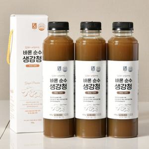 바론 순수 생강청 600g 3병/ 임실 생강 72% 유기농설탕 28% 토종생강 함유 생강차 진저라떼 활용