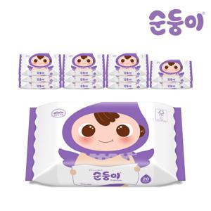 [순둥이]프리미엄엠보싱 물티슈 휴대 리필 20매 12팩(65g) E휴12