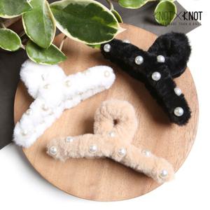 [KNOTXKNOT] 13cm 빅사이즈 로맨틱 진주 송송 꼬임 퍼 집게핀